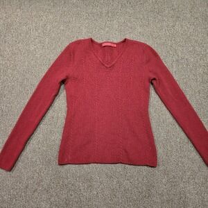Krimson Klover Merino Wool Sweater EUC Top Pullover Red Womens Medium